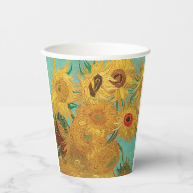 Vasos De Papel Sunflowers de Van Gogh  (Anverso)