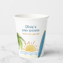 Vasos De Papel Sunshine Tropical Surfing Baby Shower