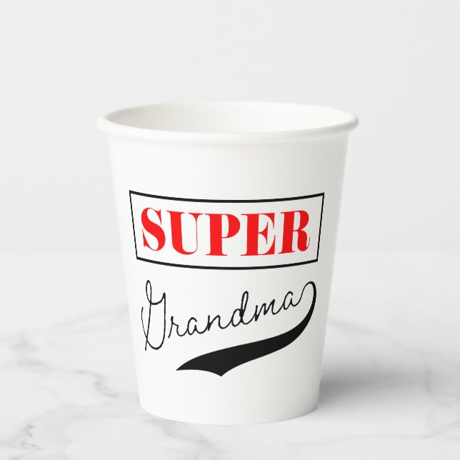 Vasos De Papel Super Abuela (Anverso)