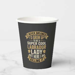 Vasos De Papel Super Cool Labrador Lady Amante de los Perros