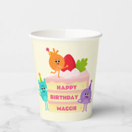 Vasos De Papel Super Simple | Pastel de cumpleaños nums Space