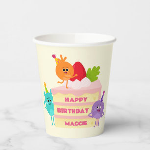 Vasos De Papel Super Simple Pastel de cumpleaños nums Space