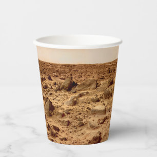 Vasos De Papel Superficie rocosa del planeta Marte