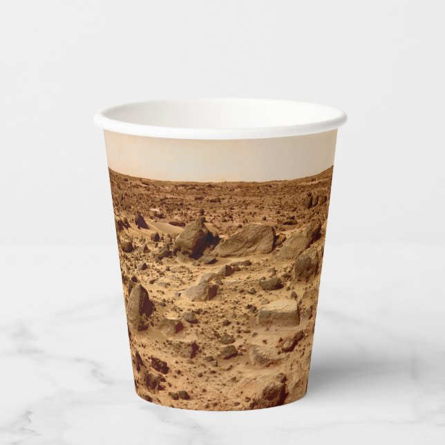 Vasos De Papel Superficie rocosa del planeta Marte (Anverso)