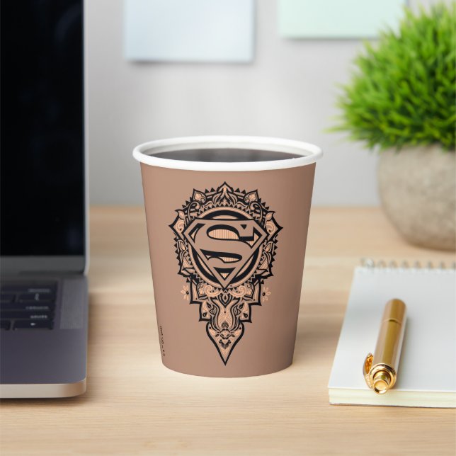 Vasos De Papel Supergirl Mandala Graphic (in situ)