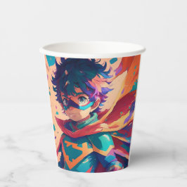 Vasos De Papel Superhéroe azul y rojo partido de cumpleaños