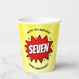 Vasos De Papel Superheroína cómic cualquier cumpleaños de edad