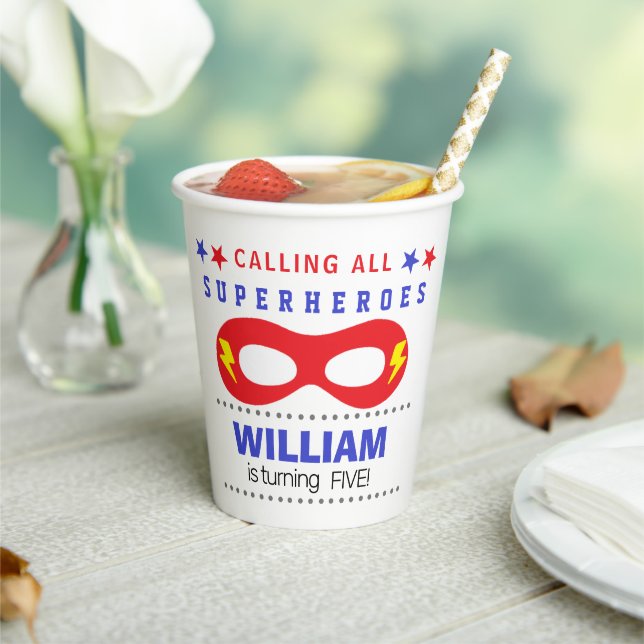 Vasos De Papel Superheros Fiesta Feliz cumpleaños (in situ)