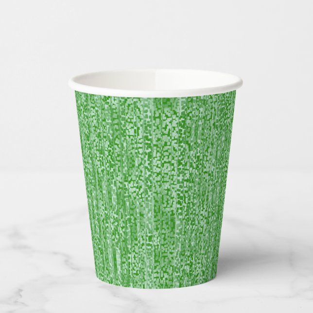 Vasos De Papel Superposición de patrón cuadrado, abstracto, línea (Izquierda)