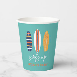 Vasos De Papel Surfs Up BOY Surfboard beach Birday Party