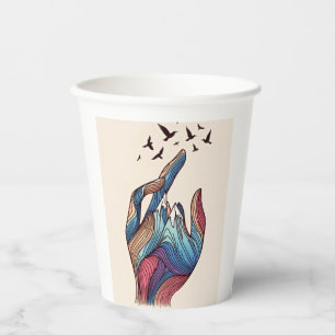 Vasos De Papel Surreal Peaks Fiesta Cup - Vibe Arte Minimalista