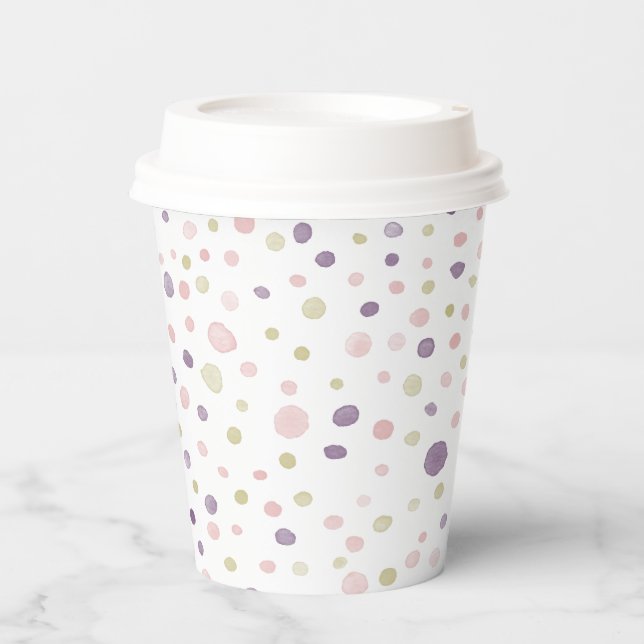 Vasos De Papel Susan Confetti Watercolor Dots Paper Cup (Anverso)