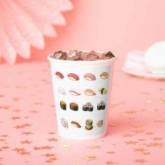 Vasos De Papel Sushi Paper Cups – Japanese Kanji Design