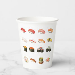 Vasos De Papel Sushi Paper Cups – Japanese Kanji Design
