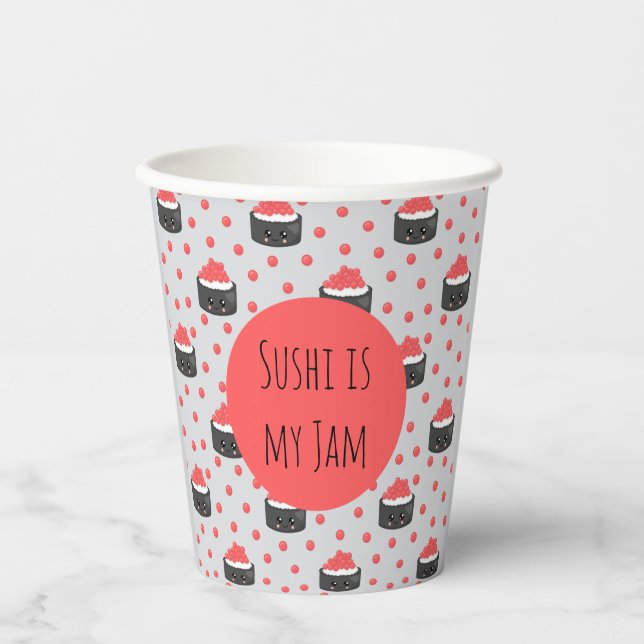 Vasos De Papel Sushi pattern and funny quote Paper cup (Anverso)
