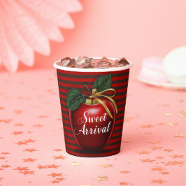 Vasos De Papel Sweet Arrive Red Apple Baby Shower