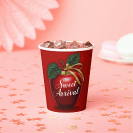 Vasos De Papel Sweet Arrive Red Apple Baby Shower