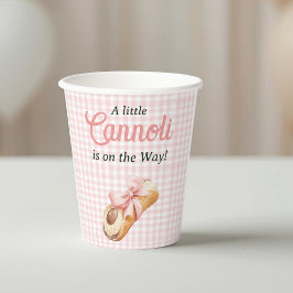 Vasos De Papel Sweet Cannoli Pink Bow Girl Italian Baby Shower