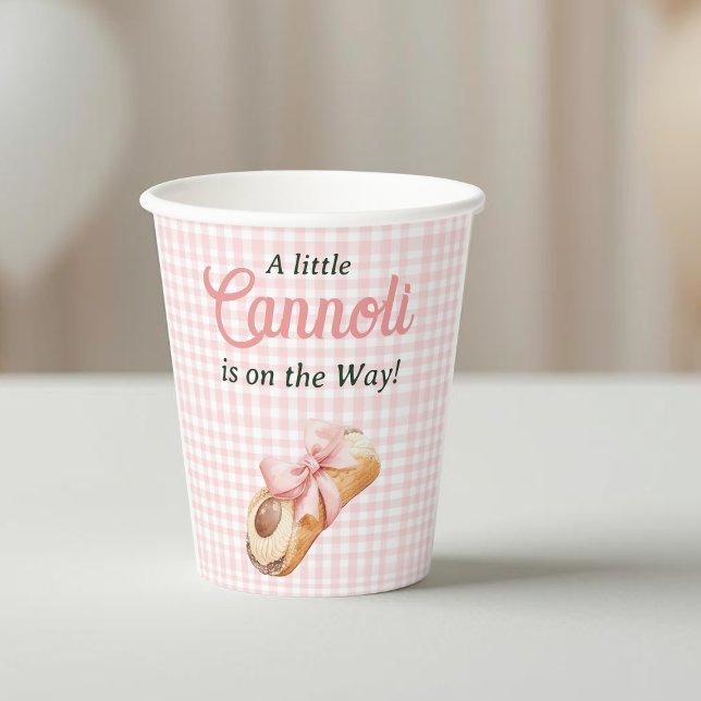 Vasos De Papel Sweet Cannoli Pink Bow Girl Italian Baby Shower (Subido por el creador)