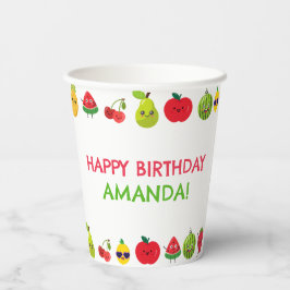 Vasos De Papel Sweet Cute Fruit Funny Kids Birthday Party 