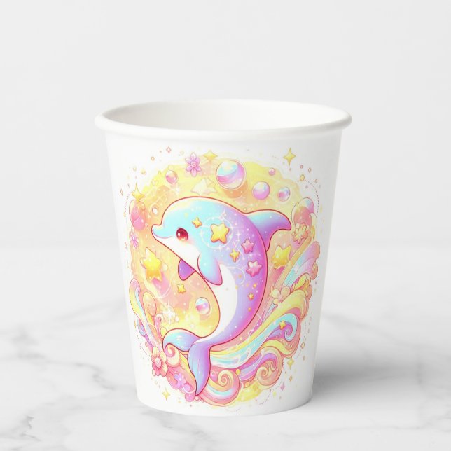 Vasos De Papel Sweet Fantasy Dolphin Baby Shower (Anverso)
