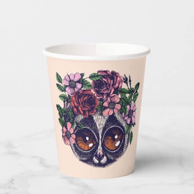 Vasos De Papel Sweet Floral Lemur (Izquierda)