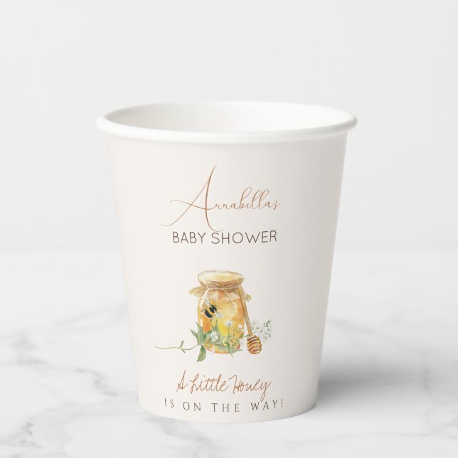 Vasos De Papel Sweet Little Honey Baby Shower (Anverso)