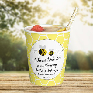 Vasos De Papel Sweet Little Honey Bee Baby Shower