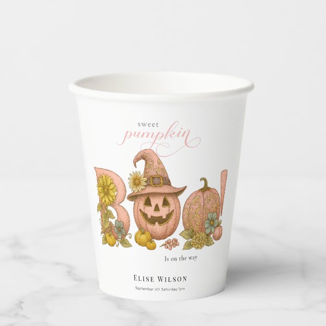 Vasos De Papel Sweet Little patch pumpkin florals is on the way (Anverso)