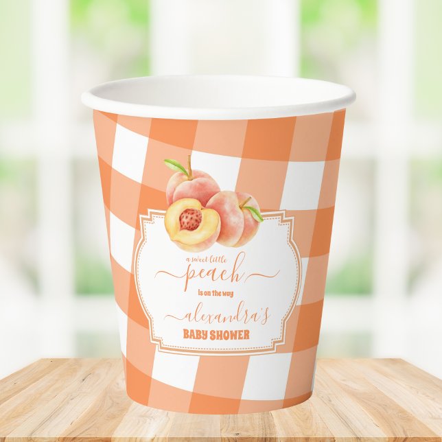 Vasos De Papel Sweet Little Peach Baby Shower (Subido por el creador)