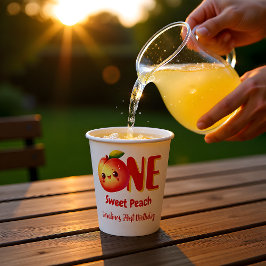 Vasos De Papel  Sweet Little Peach First Birthday