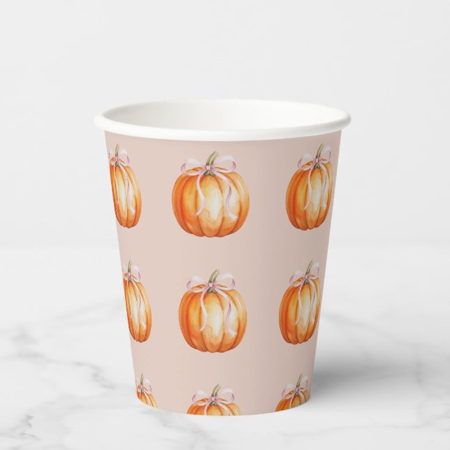Vasos De Papel Sweet Little Pumpkin Girl Baby Shower  (Anverso)