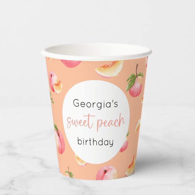 Vasos De Papel Sweet Peach 1º cumpleaños (Anverso)