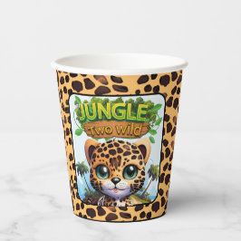Vasos De Papel Sweet TWO WILD Baby Leopard Cub Animal Graphic 🐆