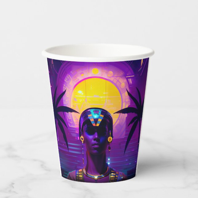 Vasos De Papel Synthwave Pharaoh (Anverso)