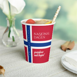 Vasos De Papel Syttende Mai Bandera del Día Nacional Noruego del 