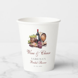 Vasos De Papel Tabla de fiambres Vino y Queso Despedida de solter