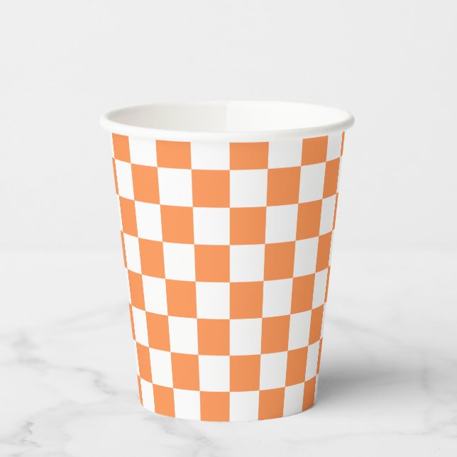 Vasos De Papel Tablero clásico visual naranja  (Izquierda)