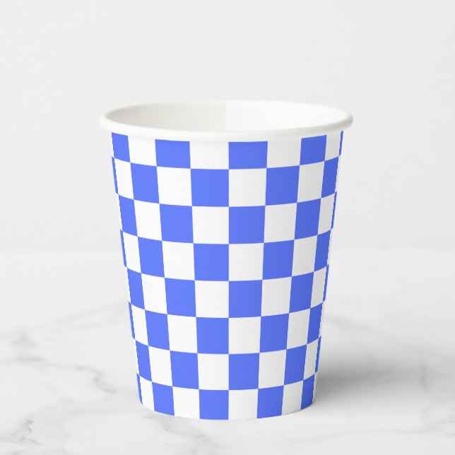 Vasos De Papel Tablero de ajedrez clásico visual zafiro (Izquierda)