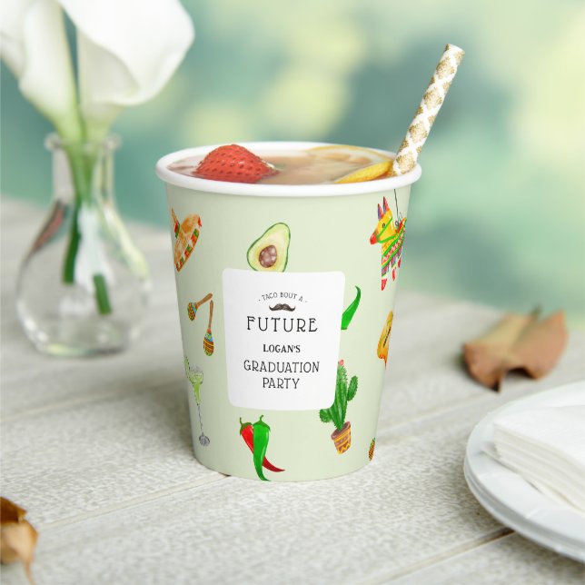 Vasos De Papel Taco acerca de la futura fiesta mexicana de gradua (in situ)