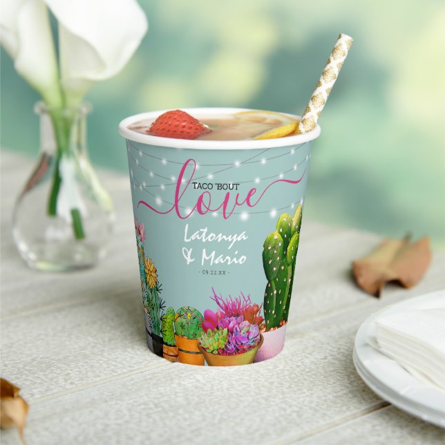Vasos De Papel Taco 'bout Love Fiesta Couples Shower (in situ)