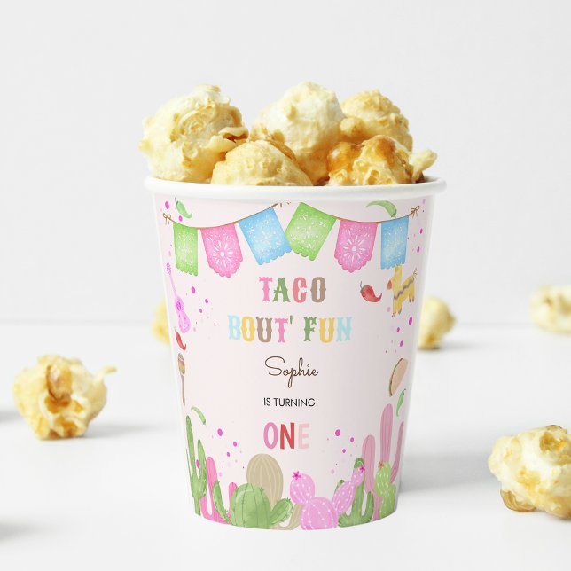 Vasos De Papel Taco de diversión fiesta mexicana primer cumpleaño (Subido por el creador)