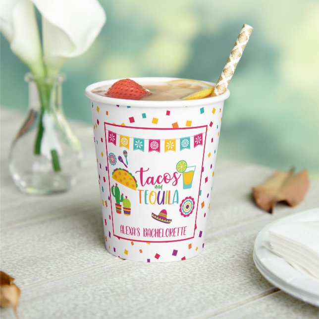 Vasos De Papel Tacos & Tequila Paper Cup - Wh (in situ)