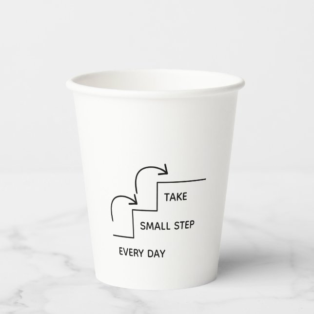 Vasos De Papel Take Small Steps Every Day – Minimalist Motivation (Anverso)