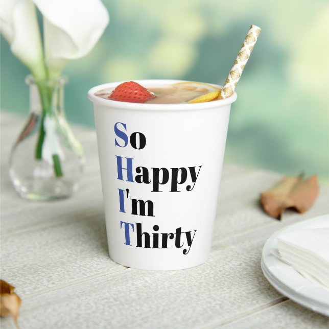 Vasos De Papel Tan feliz que soy el Fiesta de 30 años, 30 diverti (in situ)