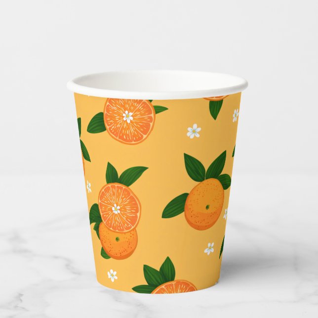 Vasos De Papel Tangerinas de Verano (Anverso)