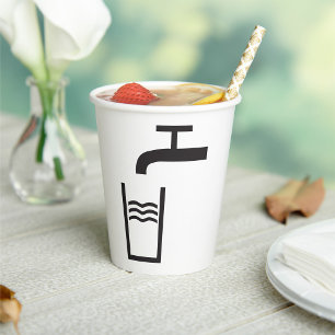 Vasos De Papel Tap Water Symbol