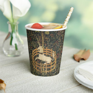 Vasos De Papel Tapices Clásicos de Unicorn