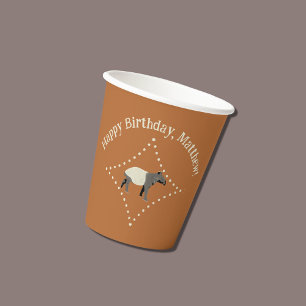 Vasos De Papel Tapir malayo o asiático personalizado
