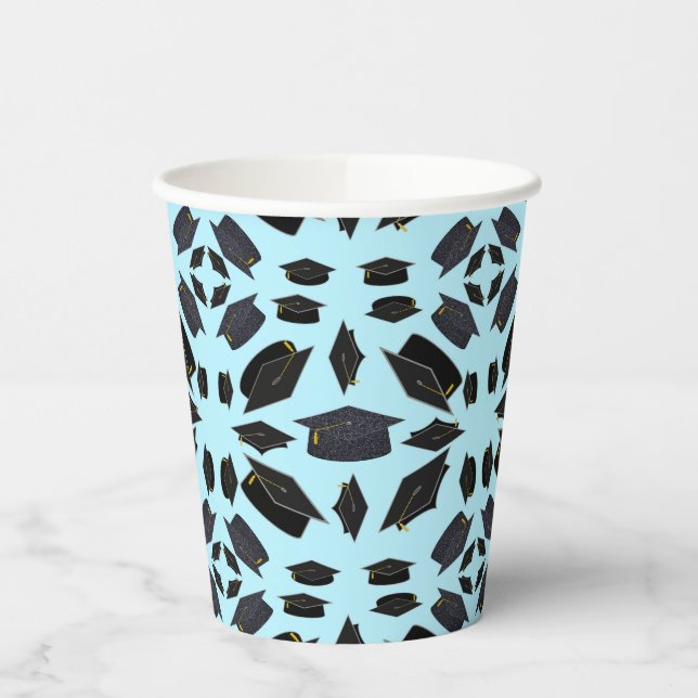 Vasos De Papel Tapones De Graduación Negra Tosados En Graduado De (Izquierda)